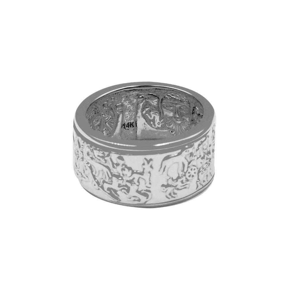 The Steve Miller Cernunnos Solid White Gold Spinner Ring WRI2387 - Jewelry