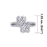 Double Celtic Heart Silver Ring TRI2391 - Jewelry