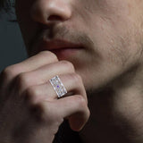 Heart Silver Band Ring With Gemstone TRI2403 - Jewelry