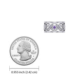 Heart Silver Band Ring With Gemstone TRI2403 - Jewelry