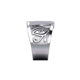 Eye of Providence Silver Ring With Eye of Horus Side TRI2412 - Jewelry