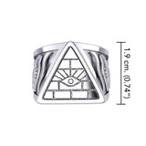 Eye of Providence Silver Ring With Eye of Horus Side TRI2412 - Jewelry