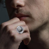 Norse Viking Valknut Silver Ring with Rune Symbols TRI2413 - Jewelry
