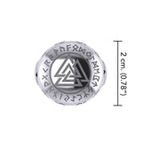 Norse Viking Valknut Silver Ring with Rune Symbols TRI2413 - Jewelry