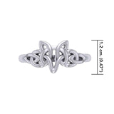 Peter Stone Jewelry Sterling Silver Celtic Wolf Ring - Majestic Symbolism and Craftsmanship for a Bold Statement TRI2419 - Jewelry