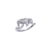 Whale Shark with Wave Sterling Silver Wrap Ring TRI2433
