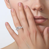 Whale Shark with Wave Silver Wrap Ring TRI2433 - Jewelry