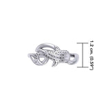 Whale Shark with Wave Silver Wrap Ring TRI2433 - Jewelry