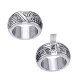Peter Stone Puzzle Ring Theme Sigil of Archangels & Demons TRI2444 - Jewelry