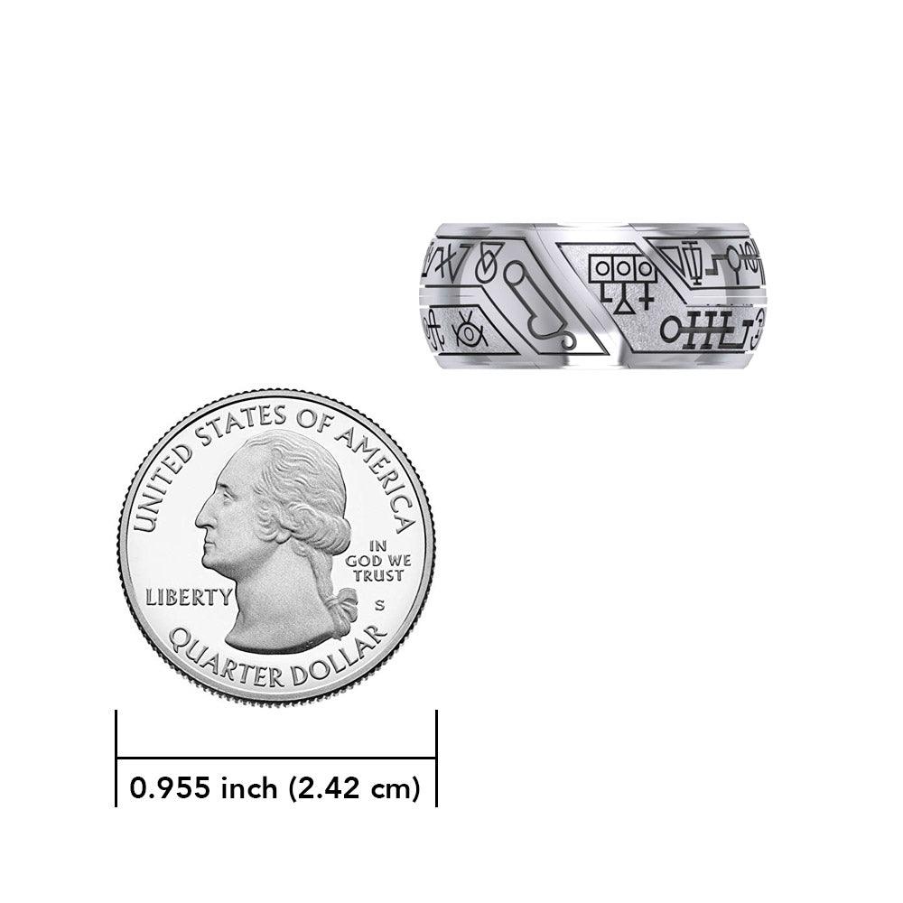 Peter Stone Puzzle Ring Theme Sigil of Archangels & Demons TRI2444 - Jewelry