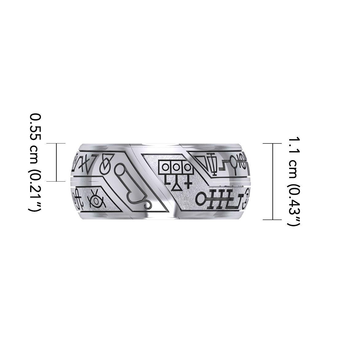 Peter Stone Puzzle Ring Theme Sigil of Archangels & Demons TRI2444 - Jewelry