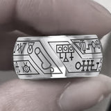Peter Stone Puzzle Ring Theme Sigil of Archangels & Demons TRI2444 - Jewelry