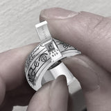 Peter Stone Puzzle Ring Theme Sigil of Archangels & Demons TRI2444 - Jewelry