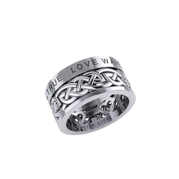 Peter Stone True Love Waits Celtic Sterling Silver Spinner Ring TRI2449