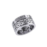 Peter Stone True Love Waits Celtic Sterling Silver Spinner Ring TRI2449