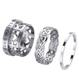 Peter Stone True Love Waits Celtic Sterling Silver Spinner Ring TRI2449
