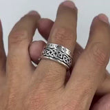 Peter Stone True Love Waits Celtic Sterling Silver Spinner Ring TRI2449