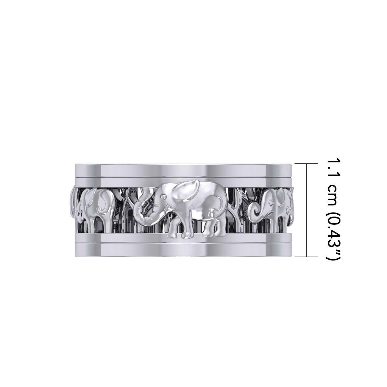 Elephant Silver Spinner Ring TRI2453 - Jewelry