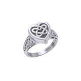 Celtic Heart Sterling Silver Poison Ring TRI2455