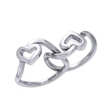 Double Heart Silver Puzzle Ring By Peter Stone Jewelry TRI2464 - Jewelry
