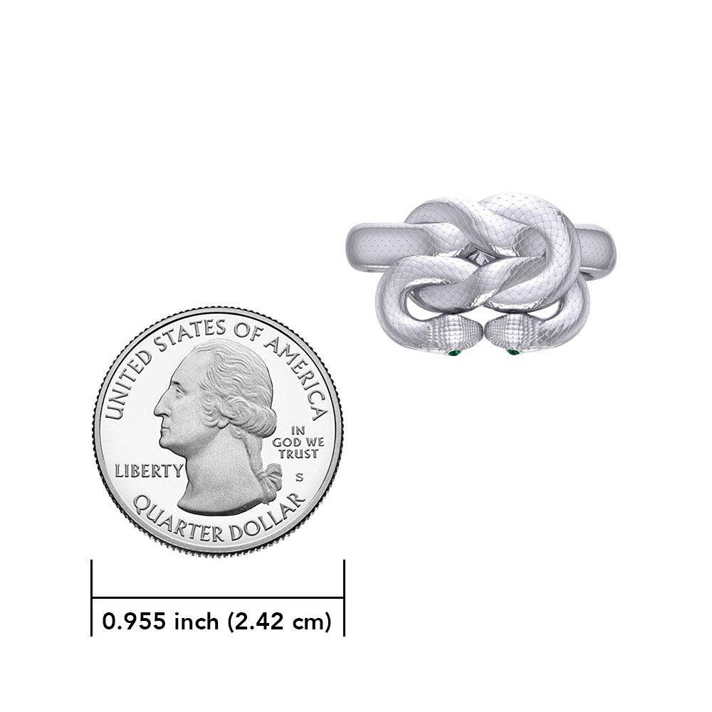 Sterling silver Tight in the knot snaking ring Oberon & Rhiannon Zell wedding Men rings Designed by Oberon Zell TRI2469 - Jewelry