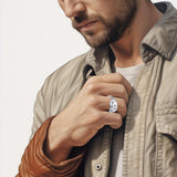 Sterling silver Tight in the knot snaking ring Oberon & Rhiannon Zell wedding Men rings Designed by Oberon Zell TRI2469 - Jewelry