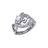 Marine Harmony Sterling Silver Whale Sharks Puzzle Ring by Peter Stone TRI2471 - Jewelry