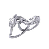 Marine Harmony Sterling Silver Whale Sharks Puzzle Ring by Peter Stone TRI2471 - Jewelry