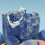 Marine Harmony Sterling Silver Whale Sharks Puzzle Ring by Peter Stone TRI2471 - Jewelry