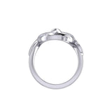 Marine Harmony Sterling Silver Whale Sharks Puzzle Ring by Peter Stone TRI2471 - Jewelry