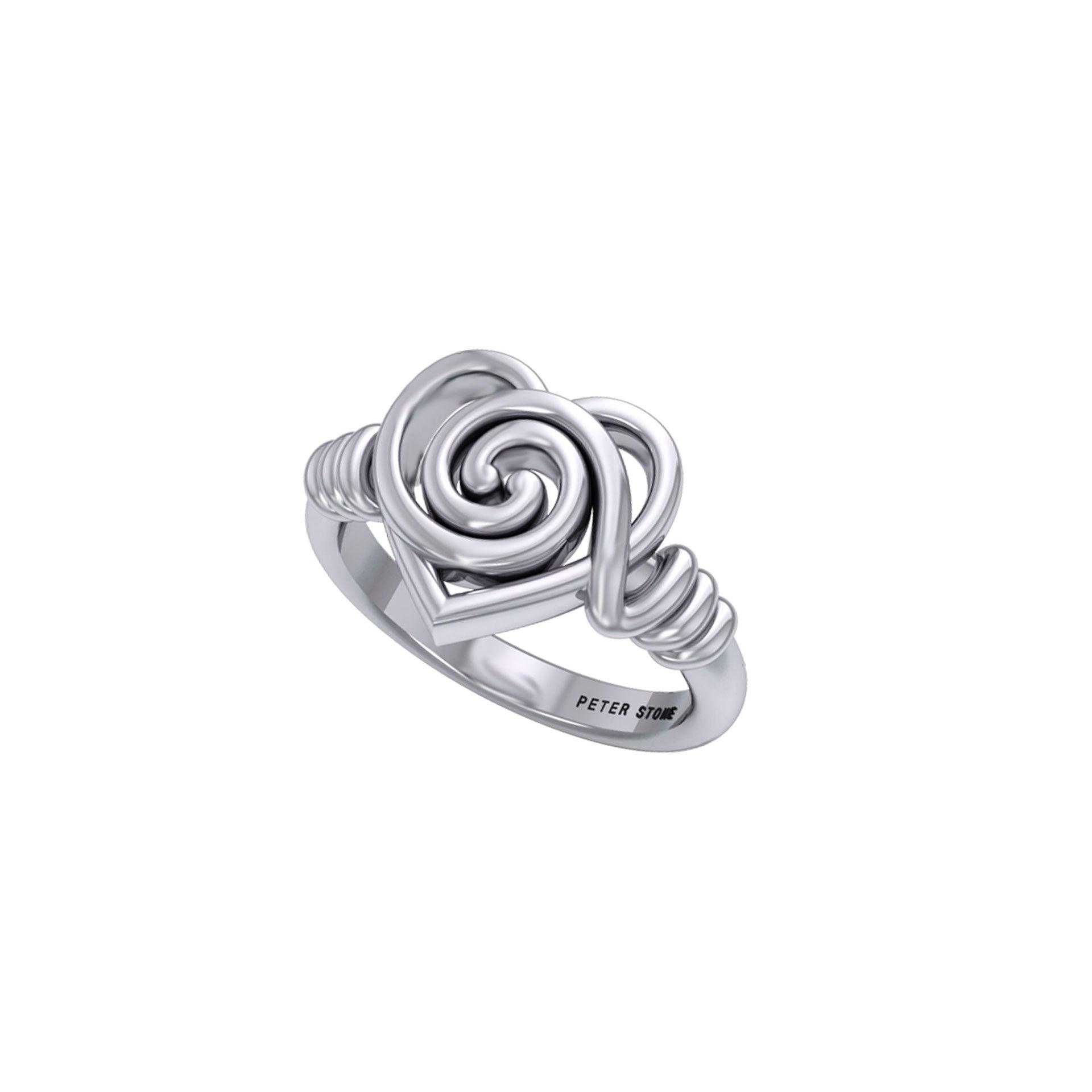 Spiral of growth, evolution, and progression. Its continuous, winding form suggests ongoing development and expansion sterling silver Ring by Peter Stone Jewelry TRI2481 - Jewelry