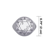 Successful Business Solomon Seal Silver Signet Men Ring TRI2498 - Jewelry