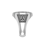 Successful Business Solomon Seal Silver Signet Men Ring with Triquetra TRI2499 - Jewelry