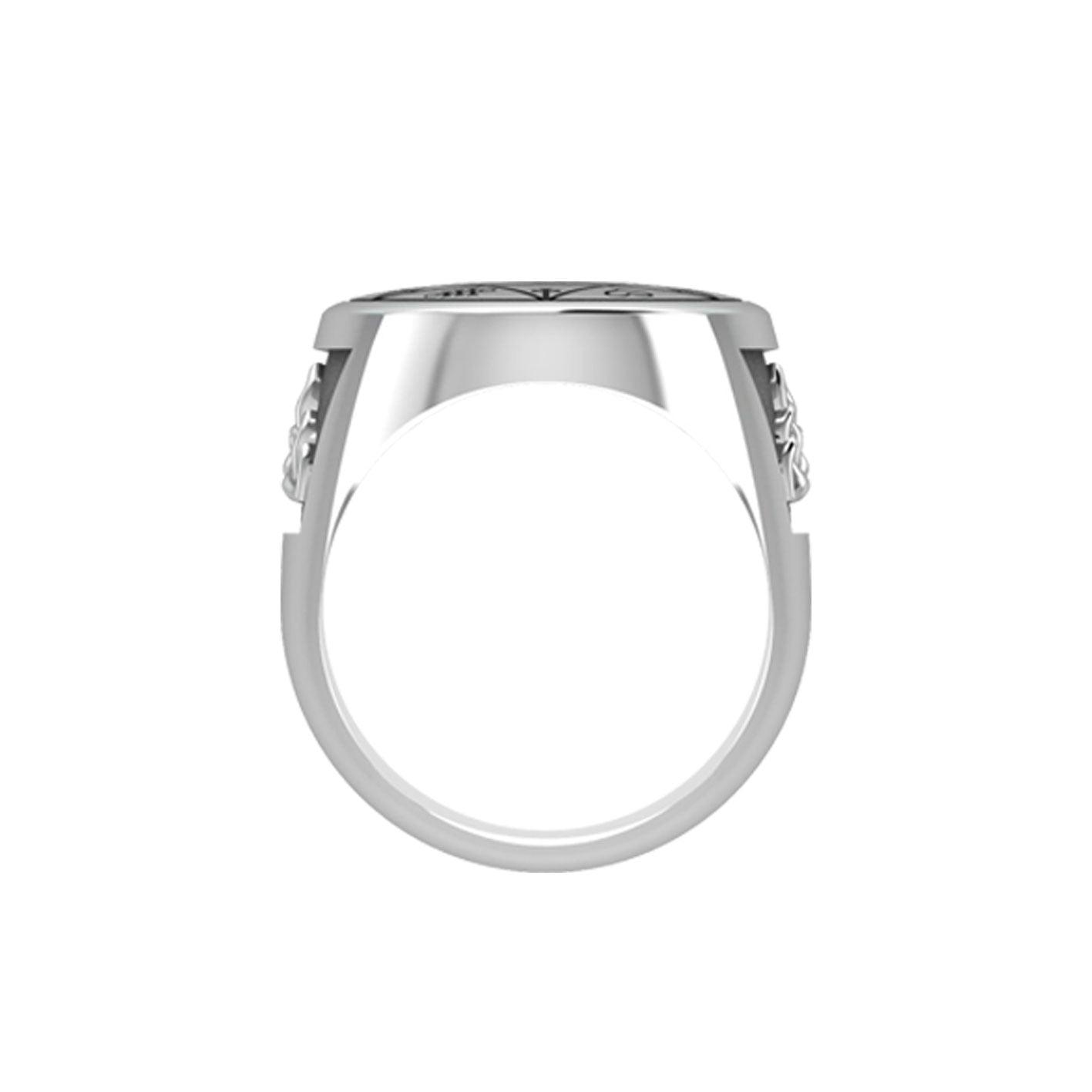 Successful Business Solomon Seal Silver Signet Men Ring with Triquetra TRI2499 - Jewelry