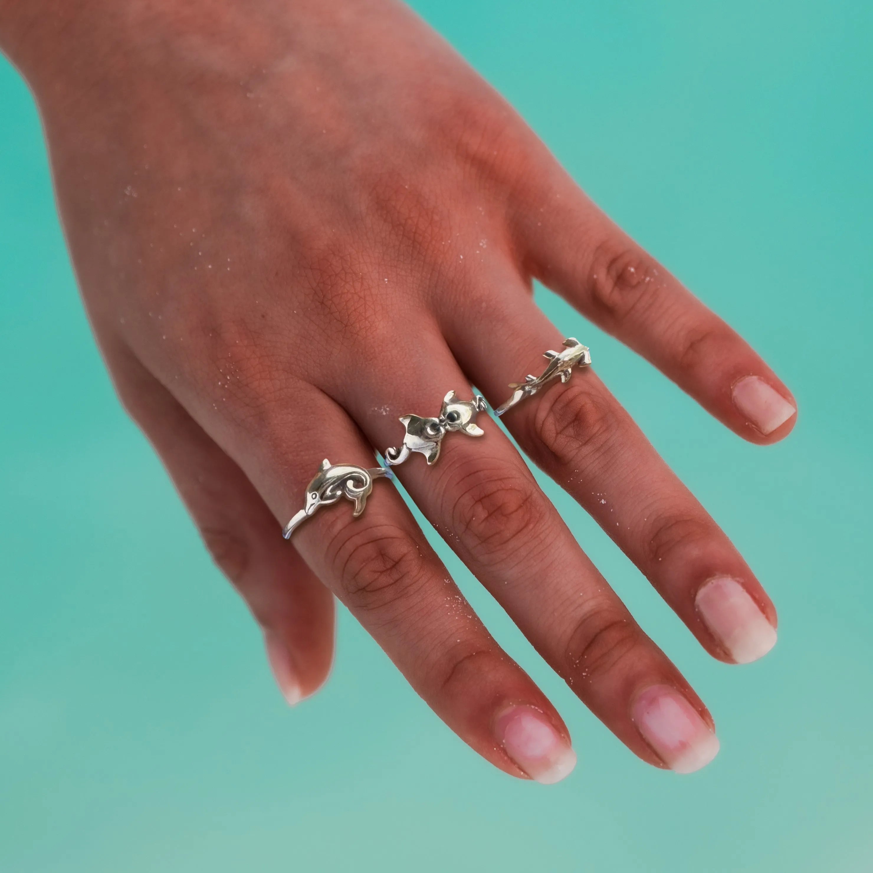 Hammerhead Shark Sterling Silver Ring by DiveSilver TRI2503