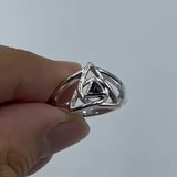 Peter Stone Trinity with AA Recovery Inlaid Stone Sterling Silver Ring TRI2548