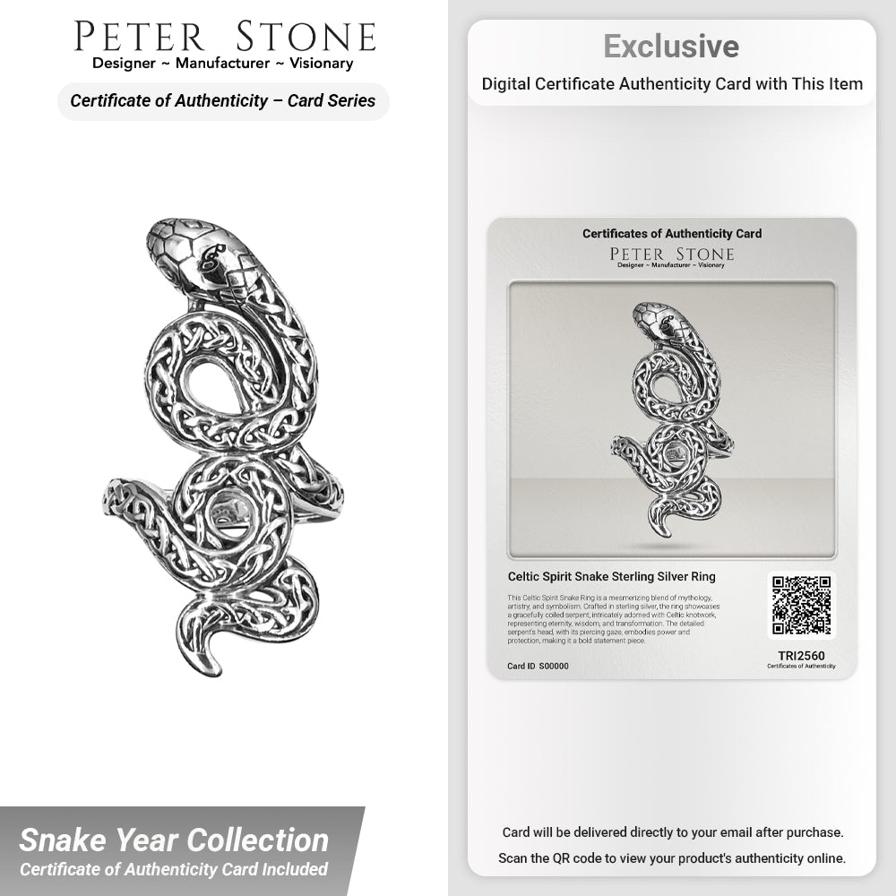 Celtic Spirit Snake Sterling Silver Ring TRI2560