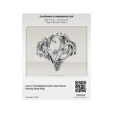 Love of The Mythical Celtic Heart Raven Sterling Silver Ring TRI2565