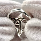 Love of The Mythical Celtic Heart Raven Sterling Silver Ring TRI2565