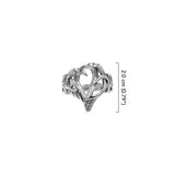 Love of The Mythical Celtic Heart Raven Sterling Silver Ring TRI2565