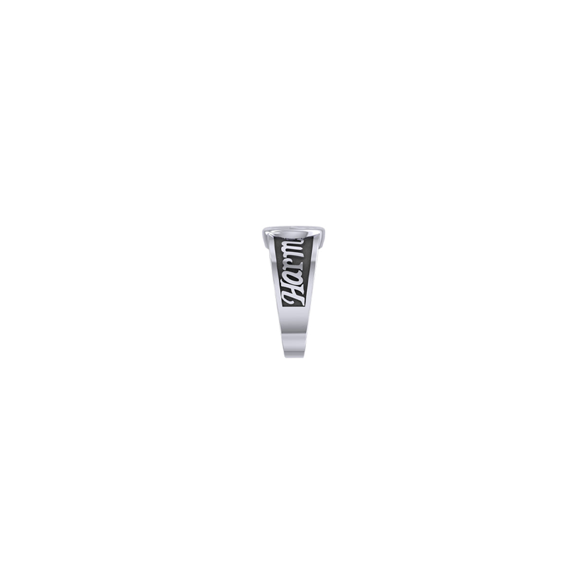 Harm None with Peace Symbols Sterling Silver Ring TRI2579
