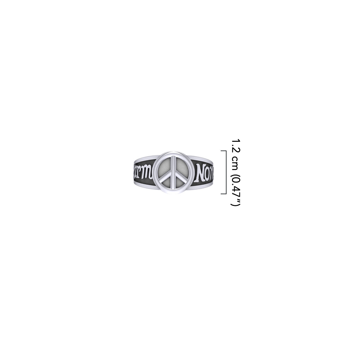 Harm None with Peace Symbols Sterling Silver Ring TRI2579