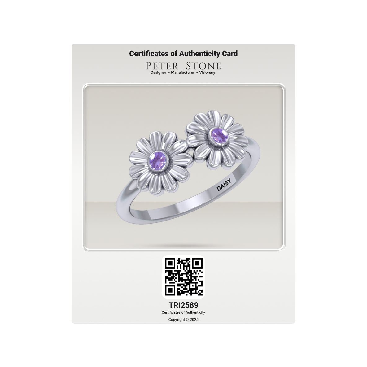 Daisy Sterling Silver Ring with Gemstones TRI2589