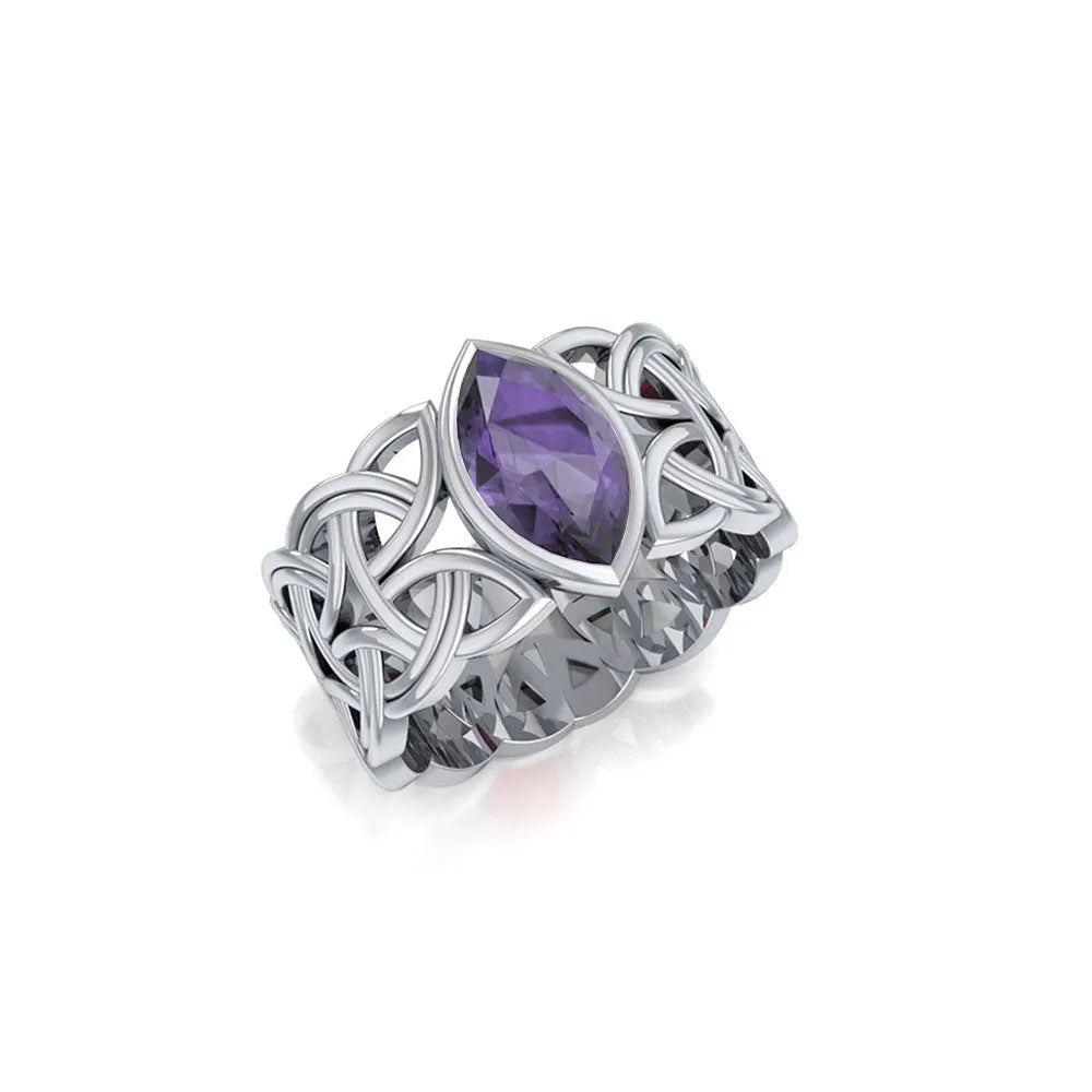 Borre Sterling Silver Ring with Marquise Gemstone by Courtney Davis