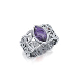 Borre Sterling Silver Ring with Marquise Gemstone by Courtney Davis