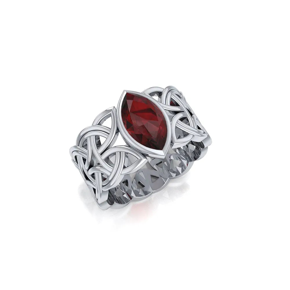Borre Sterling Silver Ring with Marquise Gemstone by Courtney Davis