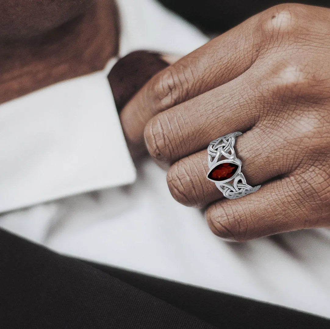 Borre Sterling Silver Ring with Marquise Gemstone by Courtney Davis