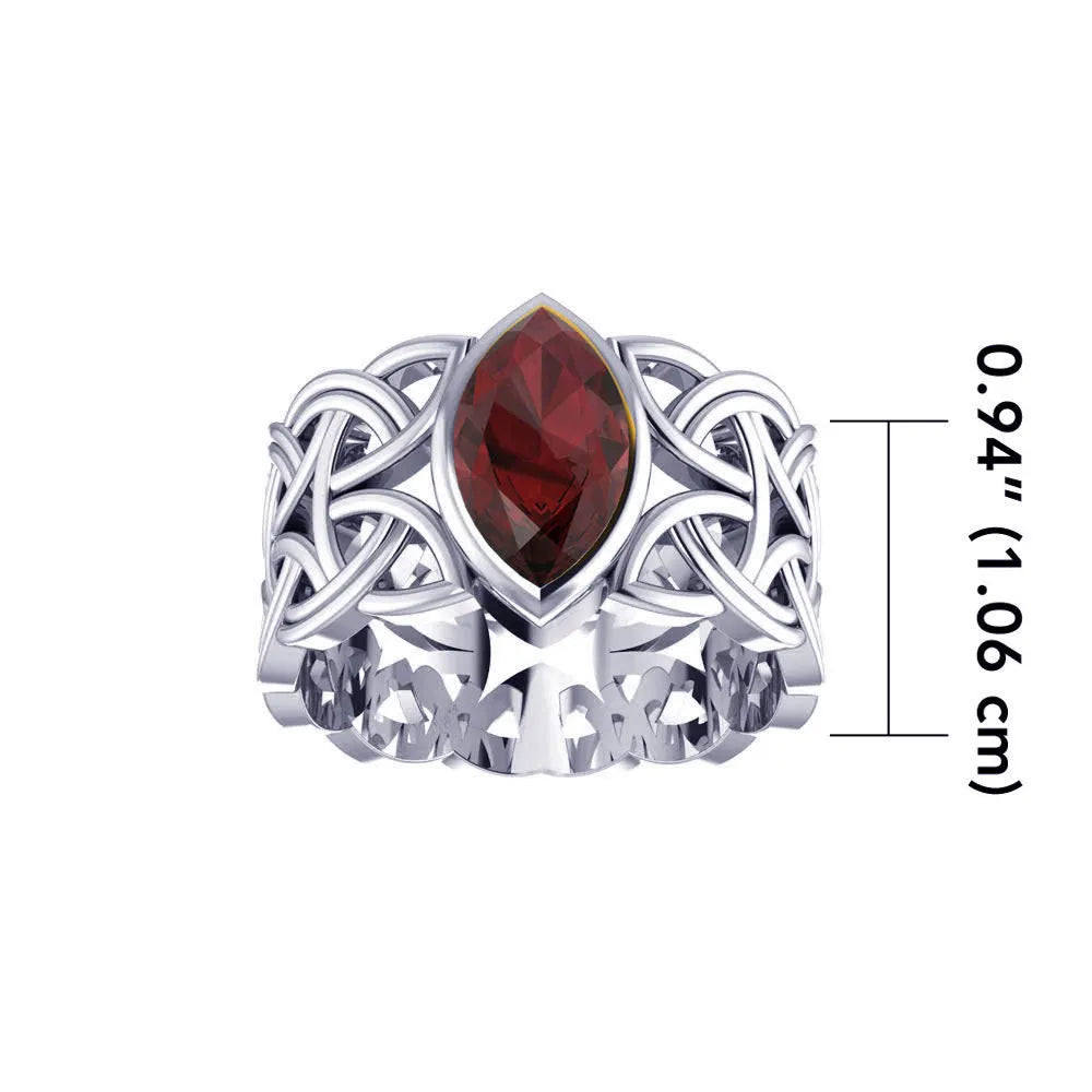 Borre Sterling Silver Ring with Marquise Gemstone by Courtney Davis