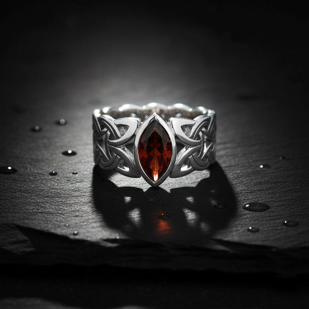 Borre Sterling Silver Ring with Marquise Gemstone by Courtney Davis