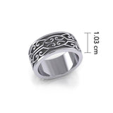 Modern Celtic Knotwork Spiral Sterling Silver Ring TRI670